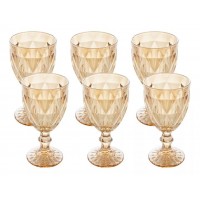 Jogo De  6 Taças Diamond Âmbar Metalizado 325ml Lyor